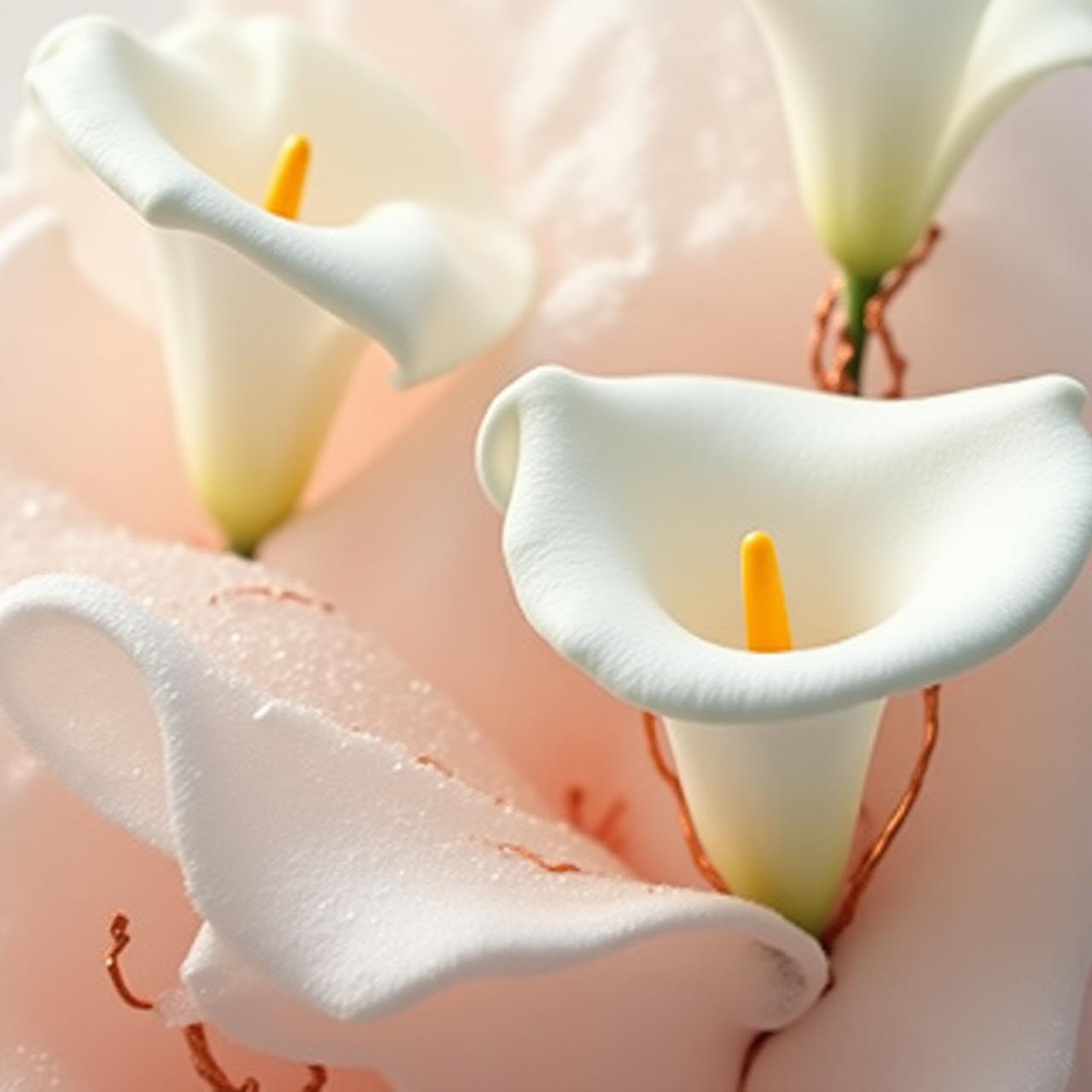 Gros plan abstrait d'une installation florale sculpturale Fleur de Pythagore